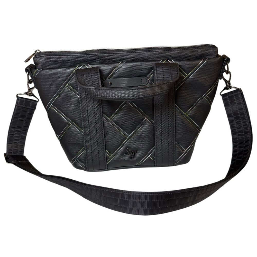 Lug Dory Matte Luxe VL Mini Crossbody Bag Black with Ice Pop Stitch